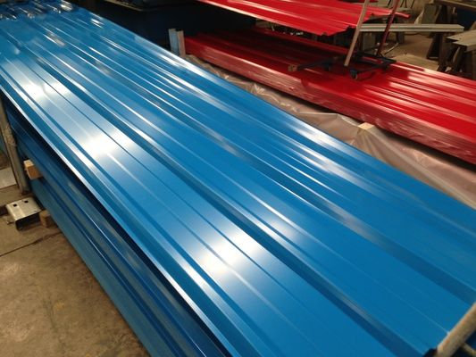 Yüksek Güçlü Dalgalanmış Çelik Mavi / Kırmızı Gi Çatı Taşı 18-25%